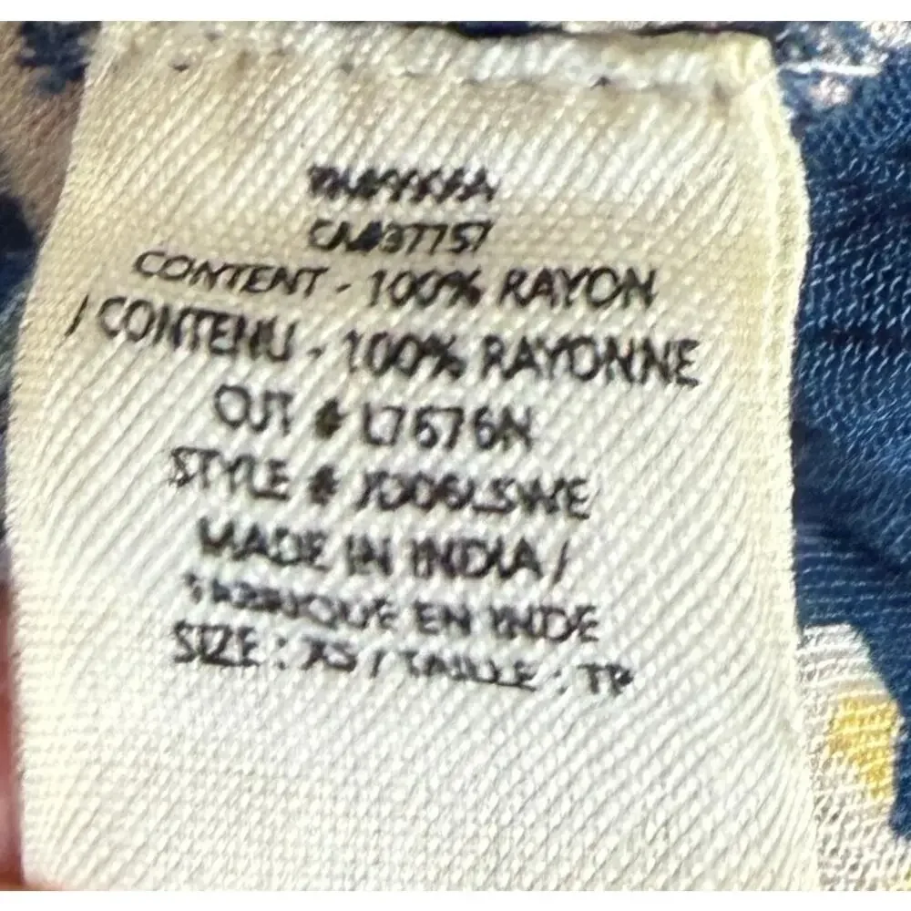 O'Neill Women Tunic Dress XS Extra Small Blue Floral Long Sleeve V-Neck NWT New - Picture 9 of 10